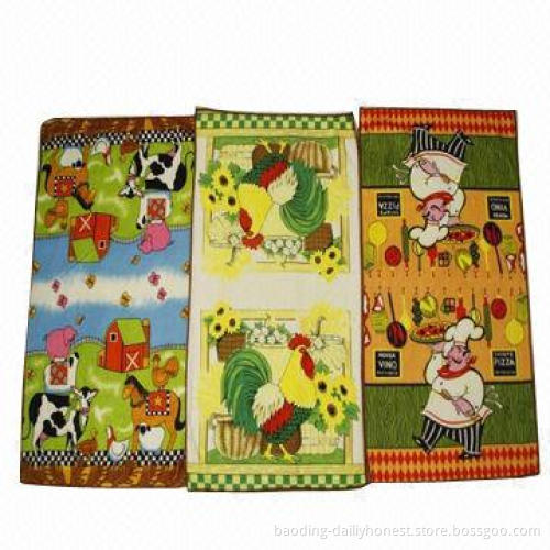 Heat transfer print microfiber kitchen towel, 30x30cm, 40x60cm, 50x70cm, customized designs welcome